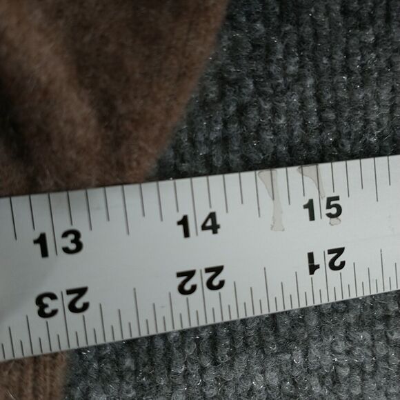 Subtle Luxury Women's Cashmere Sweater Short Sleeve Brown Actual 27x21.5 V-Neck - Picture 12 of 12